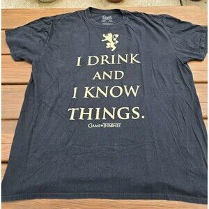 Game Of Thrones Shirt I Drink & I Know Things Lannister Stark Black 2X T-shirt